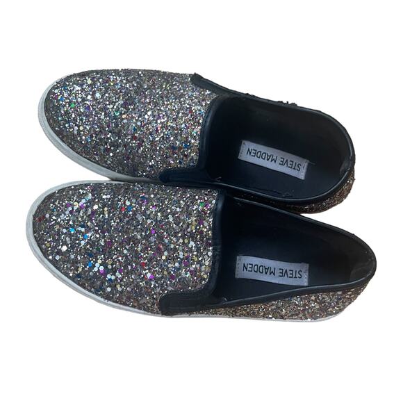 Steve Madden Gracious Slip On Shoes Sparkling Multicolored Glitter Size 6.5 - Picture 5 of 9